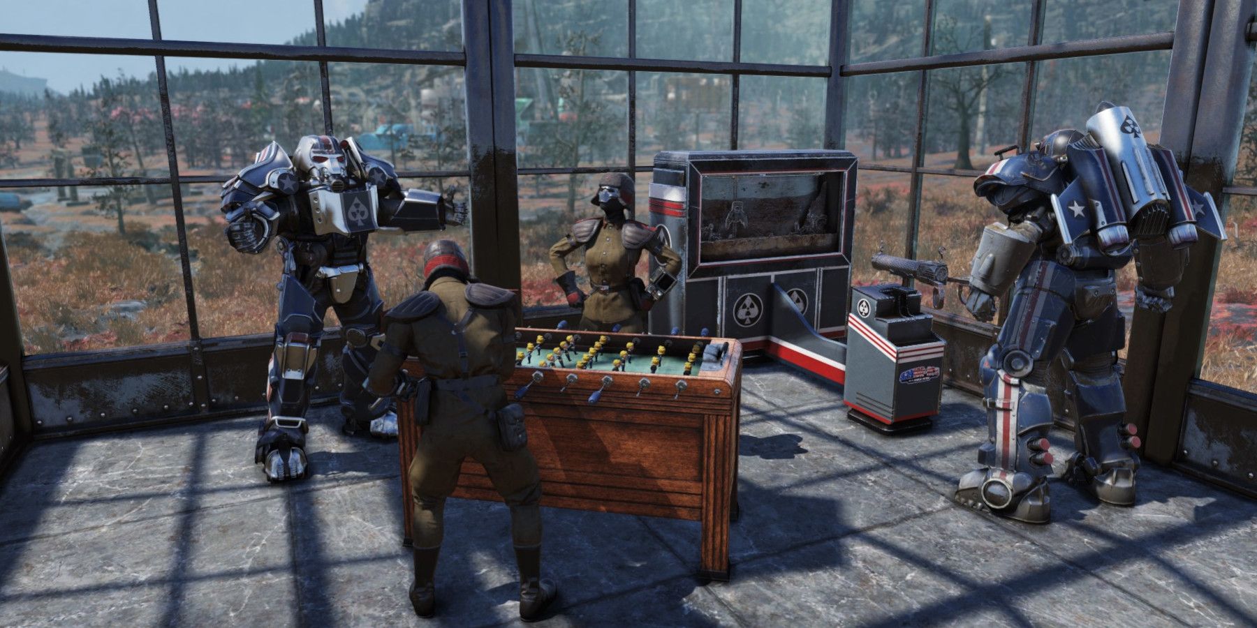 fallout-76-players-playing-fooseball-in-base