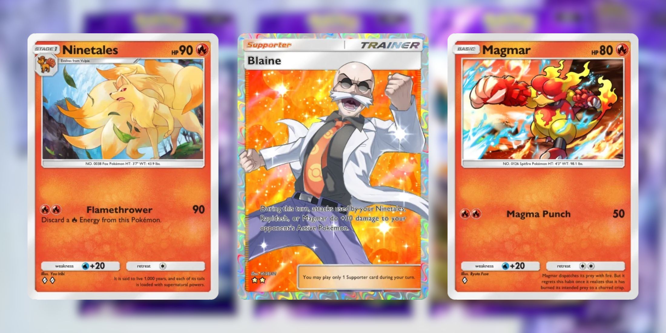 Blaine, Ninetales and Magmar in Pokémon TCG Pocket-1