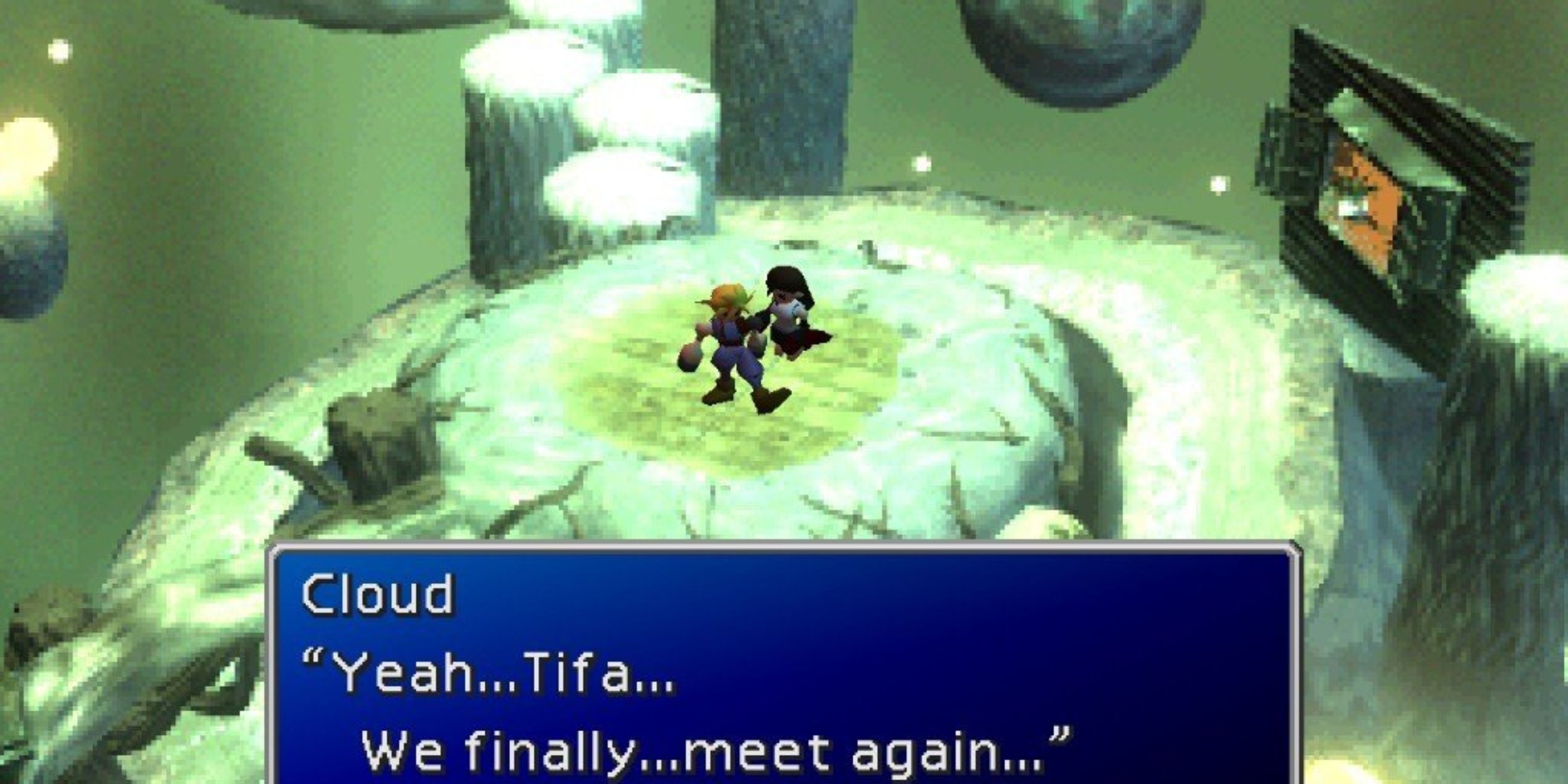 Cloud and Tifa in the Lifestream in Final Fantasy 7