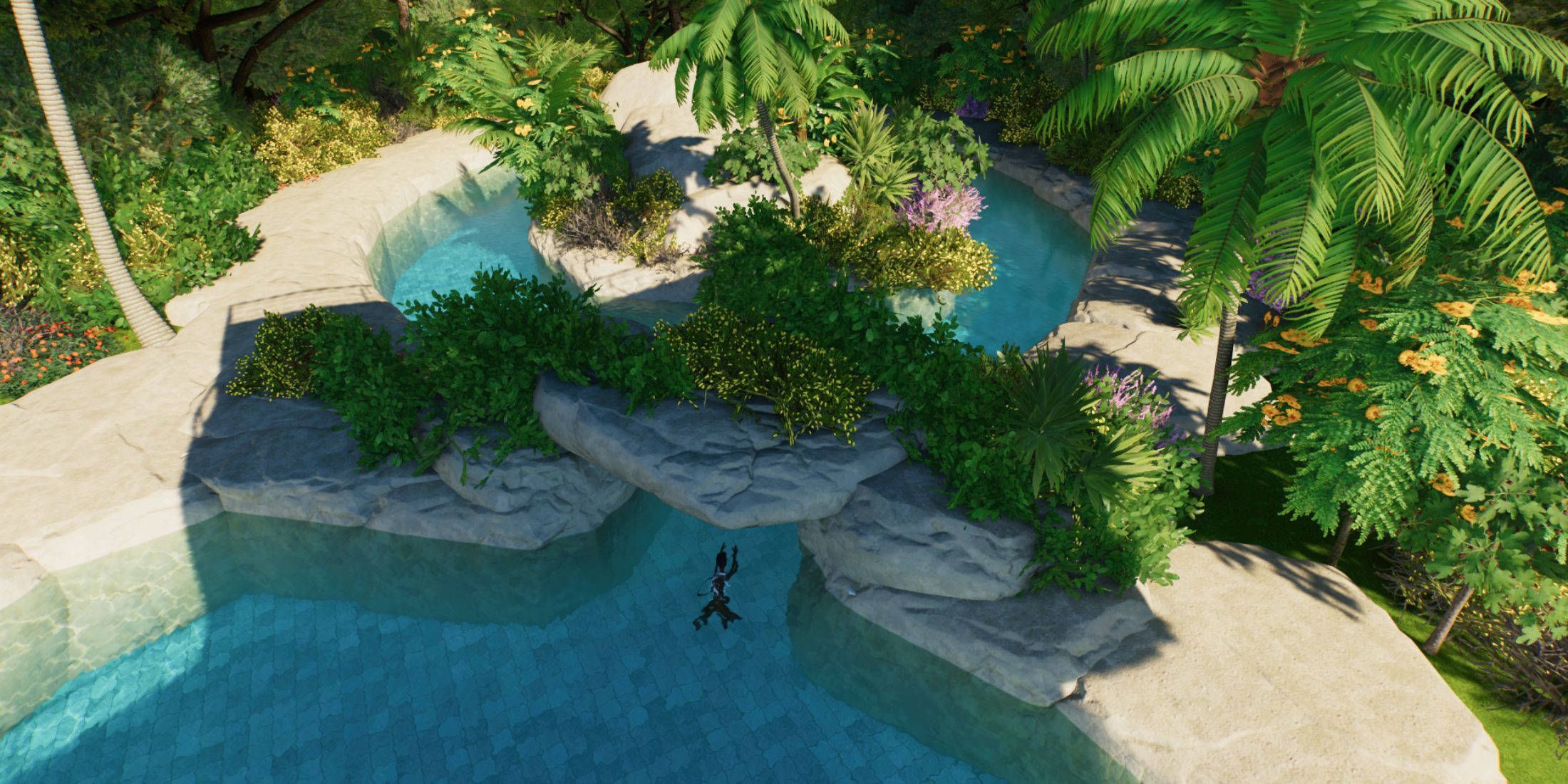 Planet Coaster 2 Lazy River & Pool With Rocks