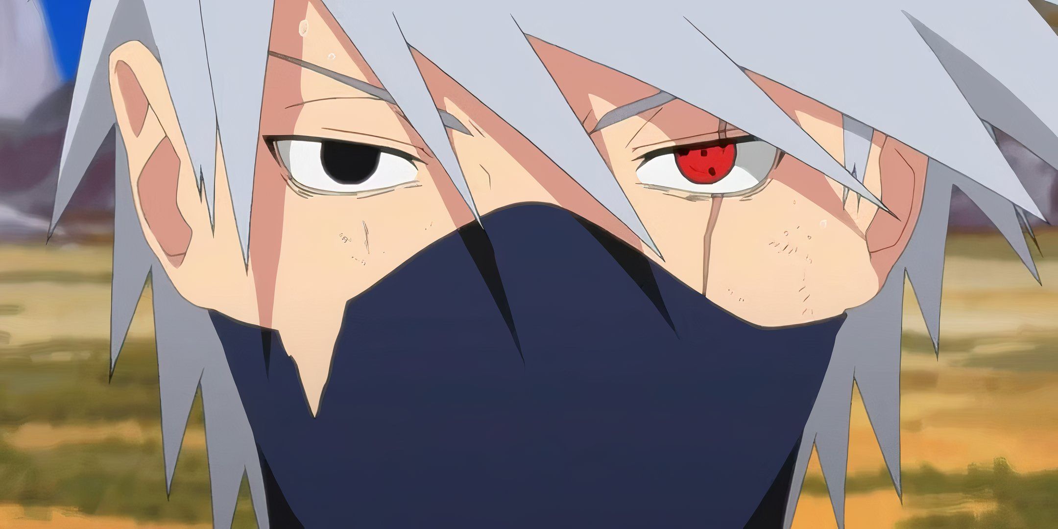 Kakashi Hatake activating his sharingan to fight in Naruto Shippuden.