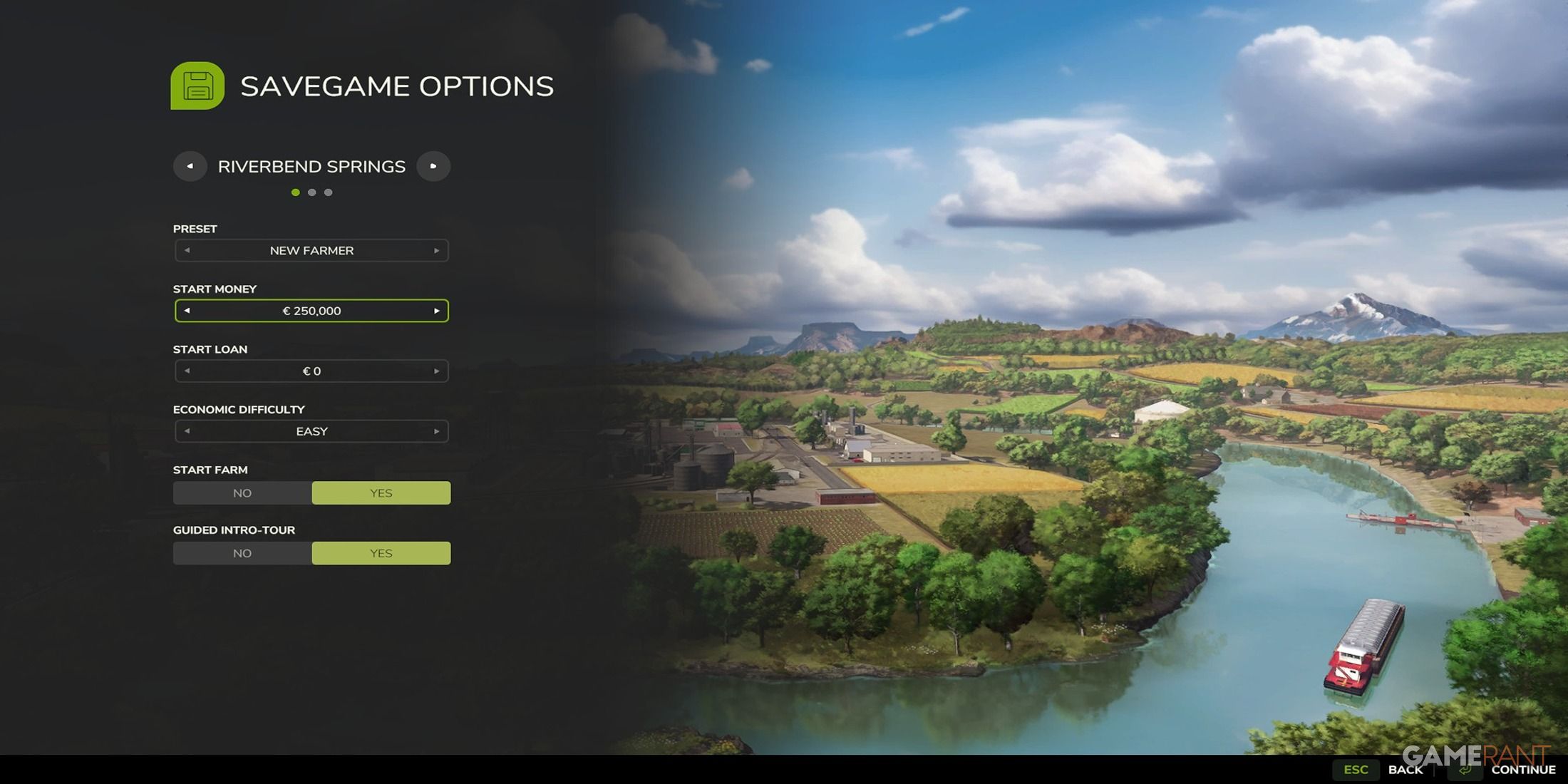 A Start Farm Menu Image For Farming Simulator 25