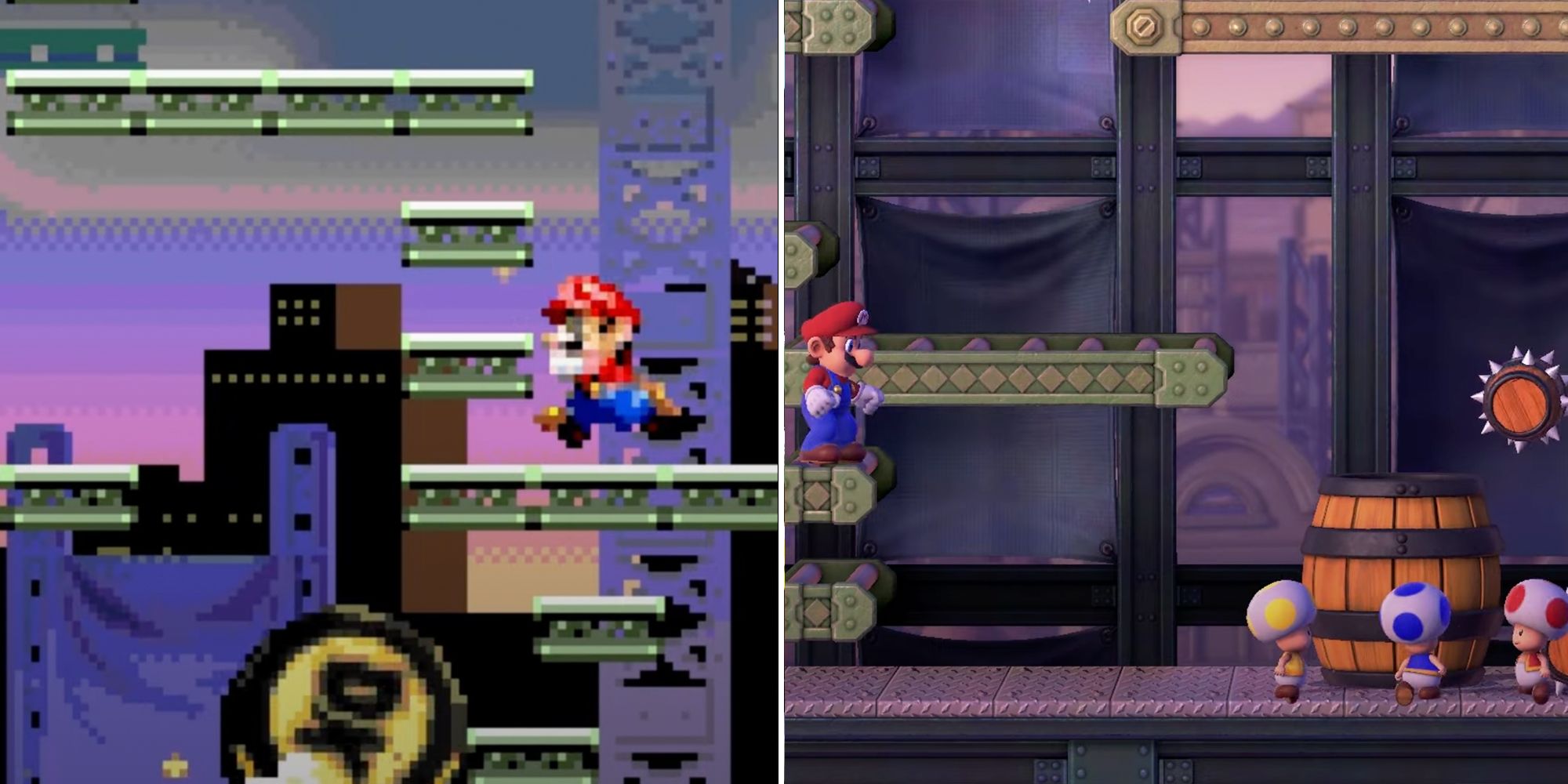 Screengrabs from the original GBA version (L) and the Switch remake show serious improvement in graphics