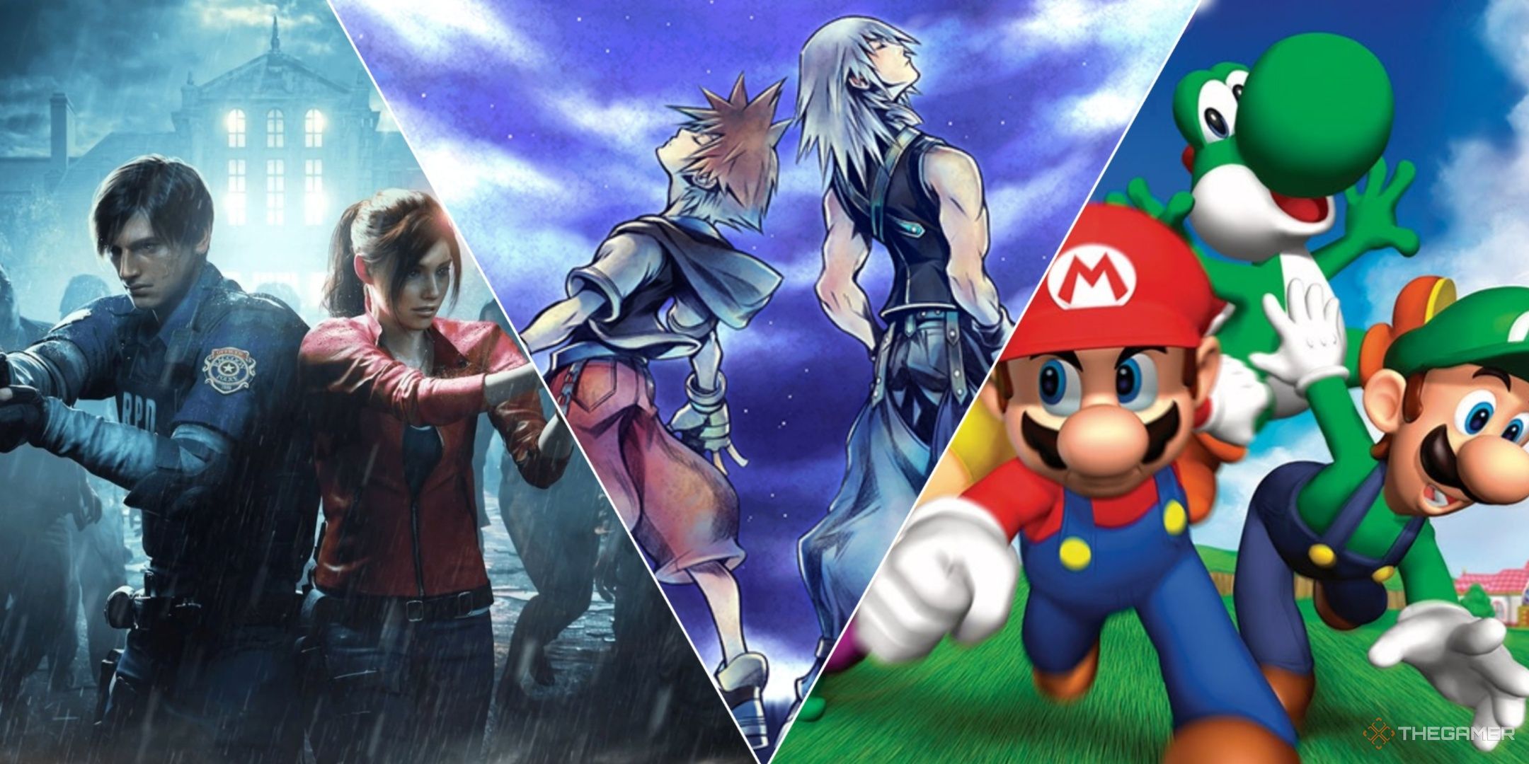 Video Game Remakes with the biggest changes such as Resident Evil 2, Kingdom Hearts, and Super Mario 64 DS.