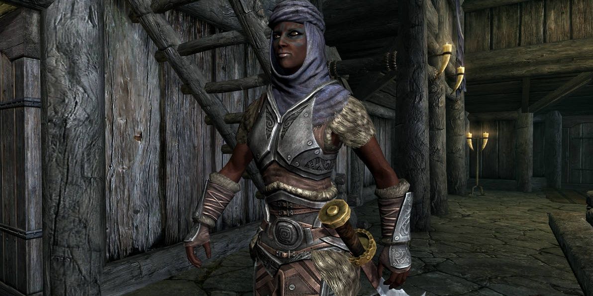 Rayya walking around in Skyrim.