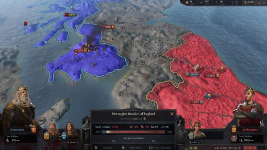 Tracking the Norwegian invasion of England in Crusader Kings 3, one of the best offline games