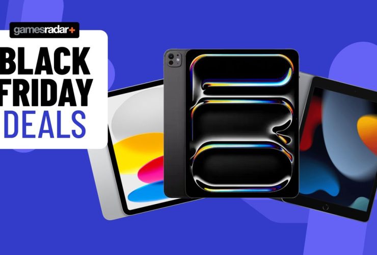 iPad Pro, 9th Gen, and 10th Gen models on a blue background with Black Friday deals badge