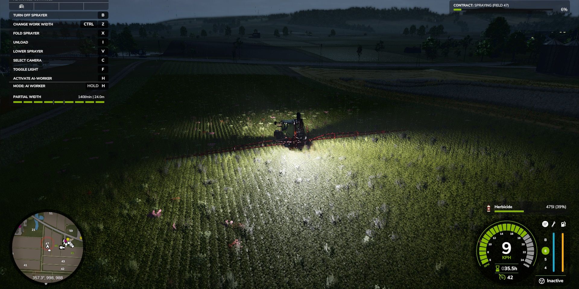 Spraying Contract Farming Simulator 25