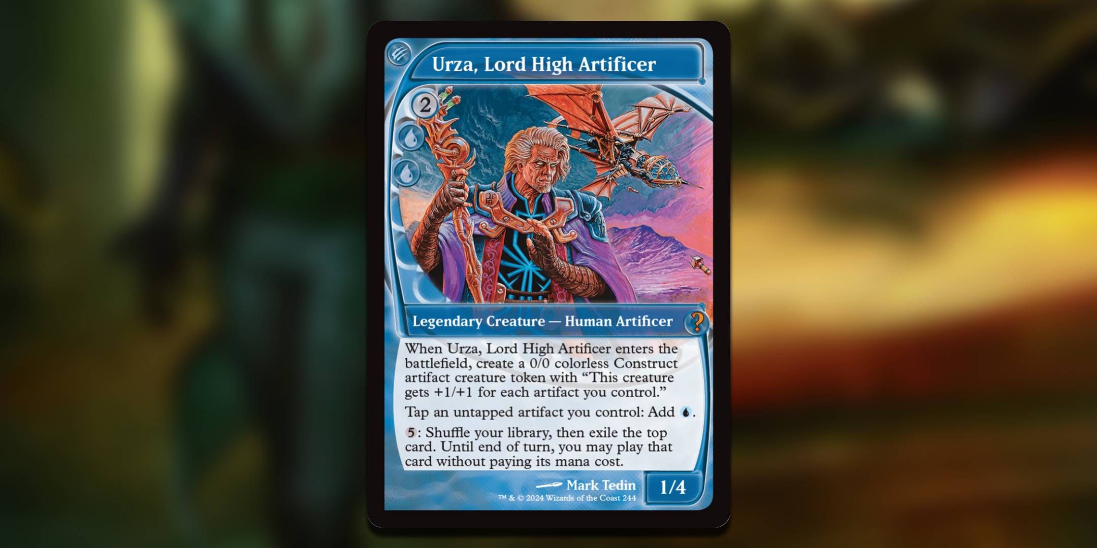 The Magic The Gathering card Urza Lord High Artificer by Mark Tedin.