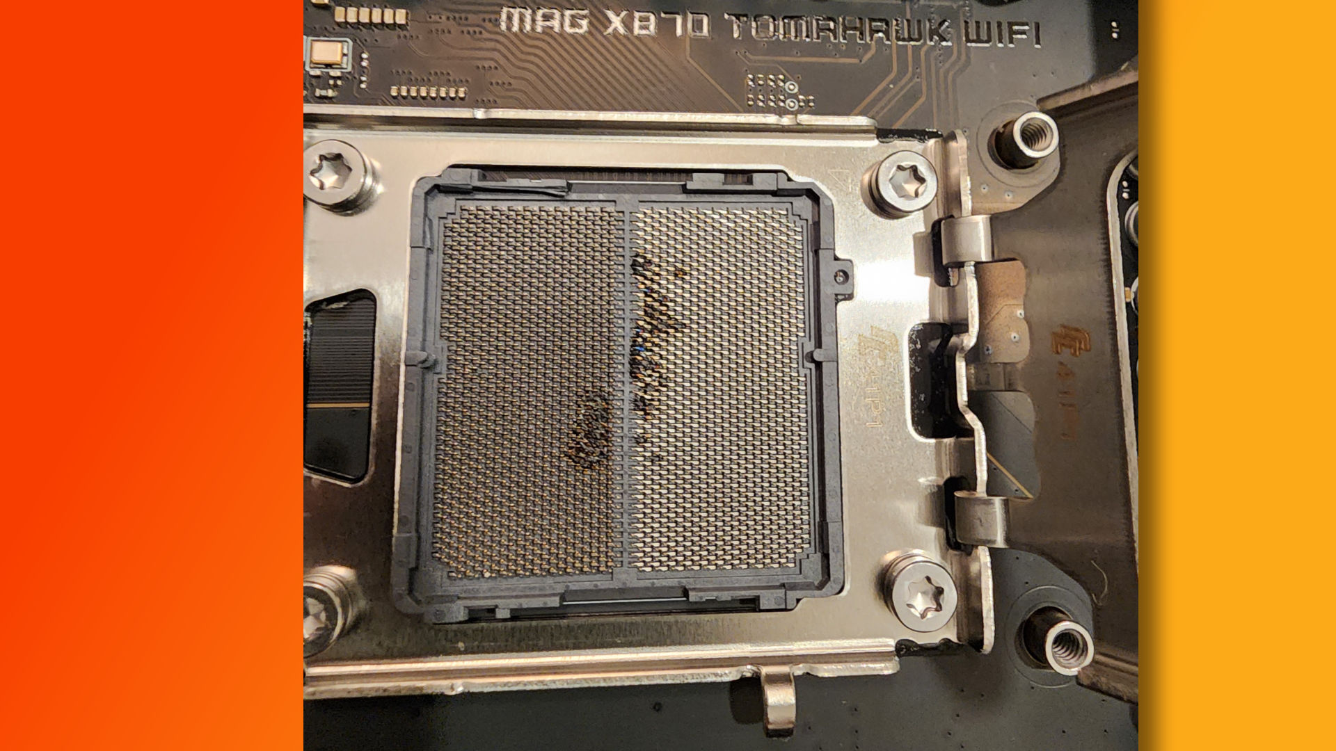 Damaged MSI X870 Tomahawk motherboard