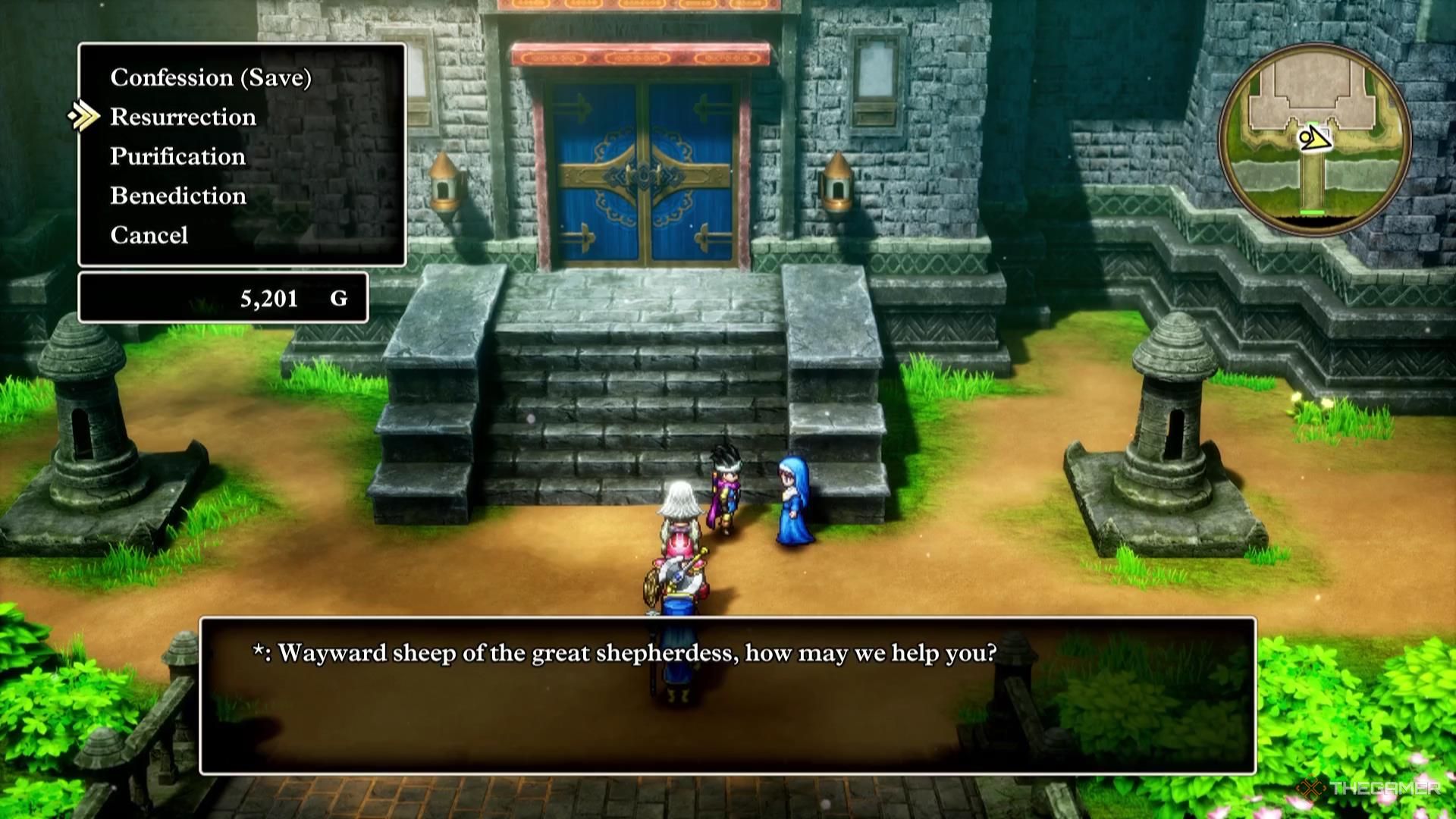 The player speaks to a nun in Dragon Quest 3 Remake.