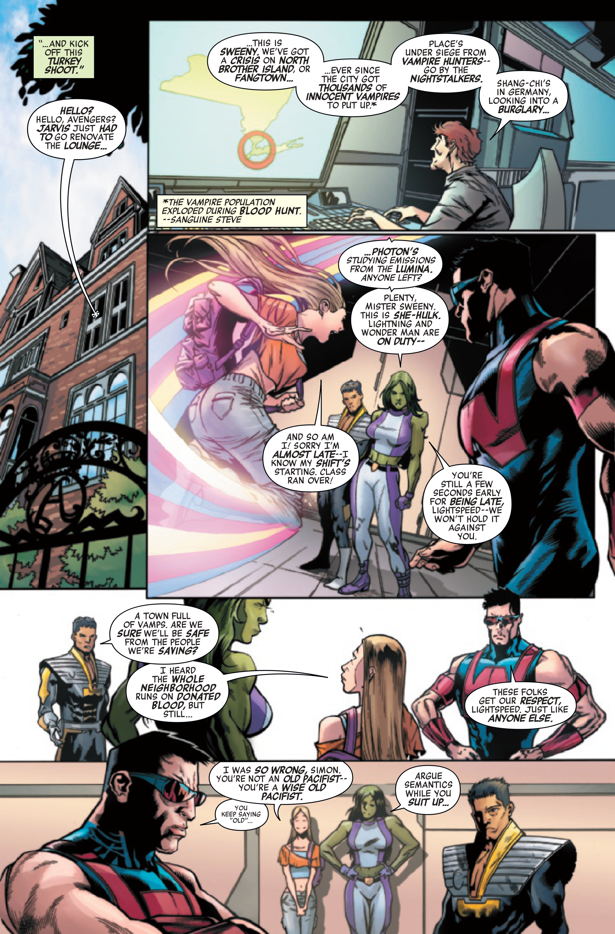 Pages from Avengers Assemble #1.