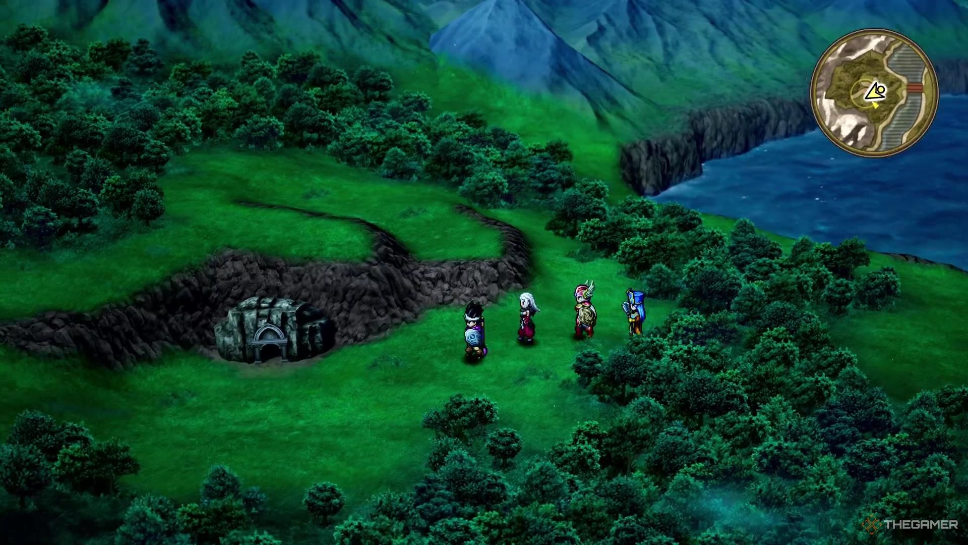 Kidnapper's Cave on the World Map of Dragon Quest 3 Remake.