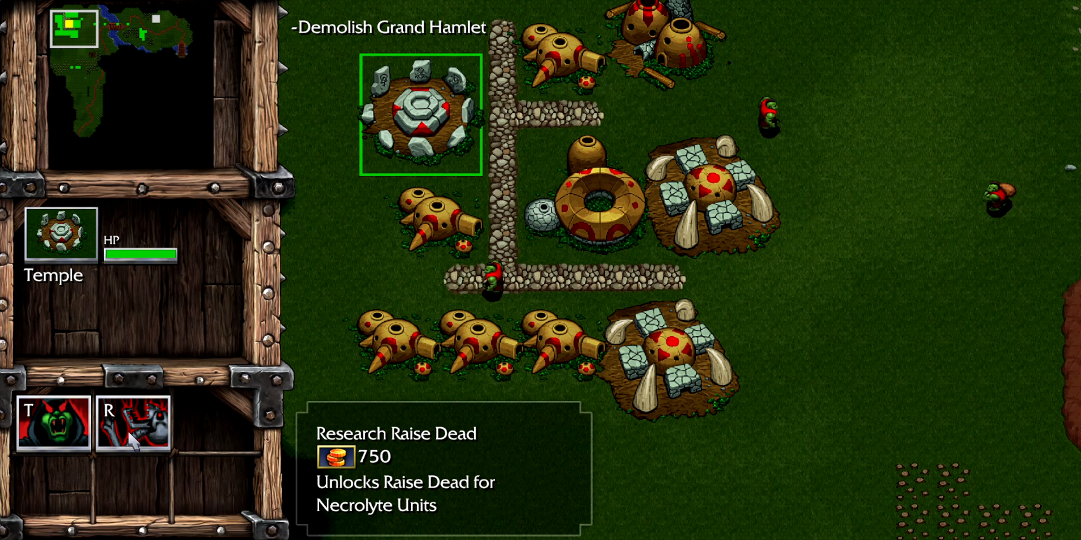 Warcraft 1 Remastered Orc Campaign Scenario 3 Grand Hamlet Walkthrough Necrolyte Raise Dead