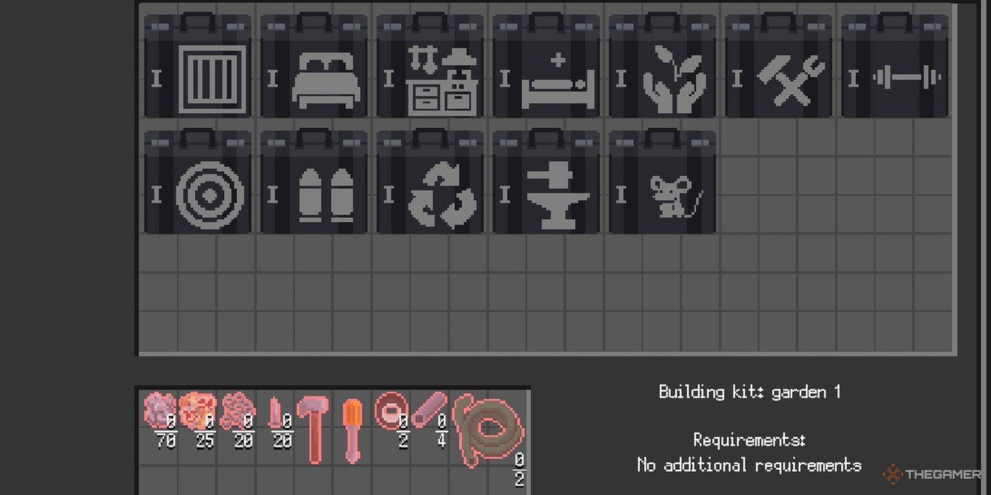 Zero Sievert: The crafting items for each module in the craft bench.