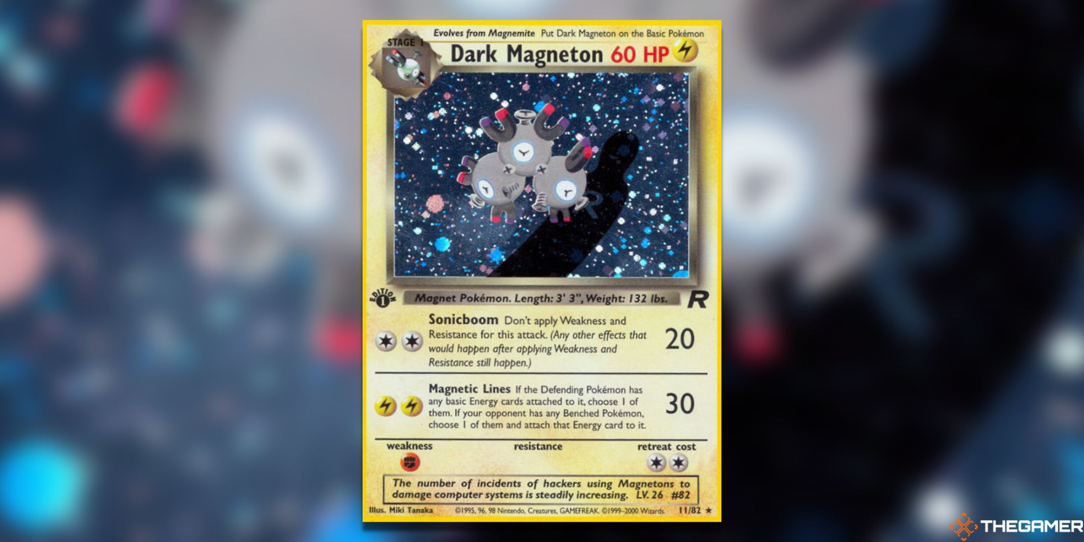 The Magneton Team Rocket Holo Rare from the Pokemon TCG.