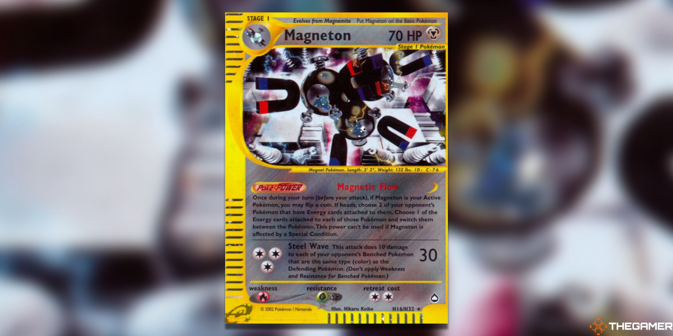 The Magneton Holo Rare from Aquapolis in the Pokemon TCG.