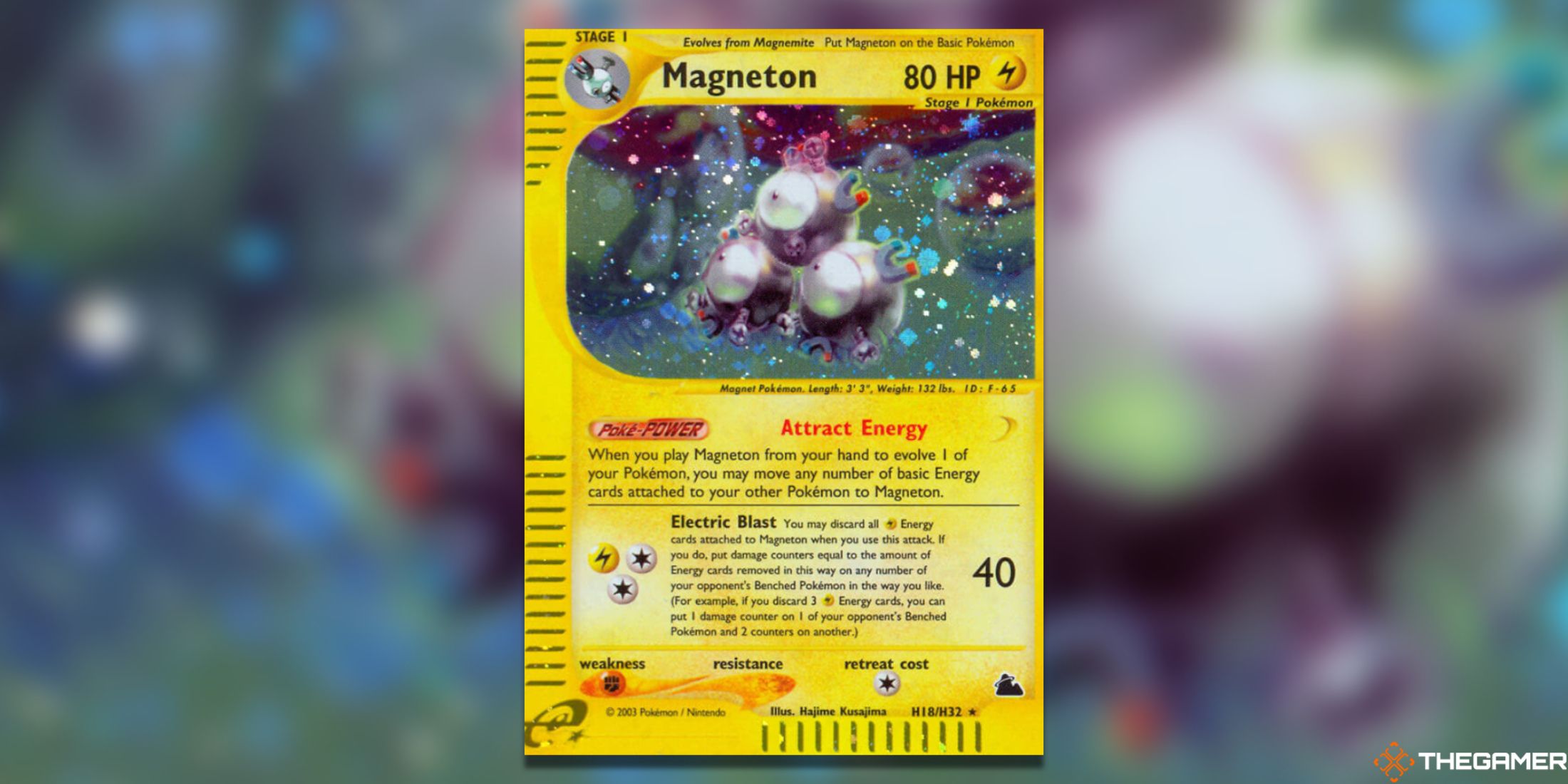 The Magneton Holo from Skyridge in the Pokemon TCG.