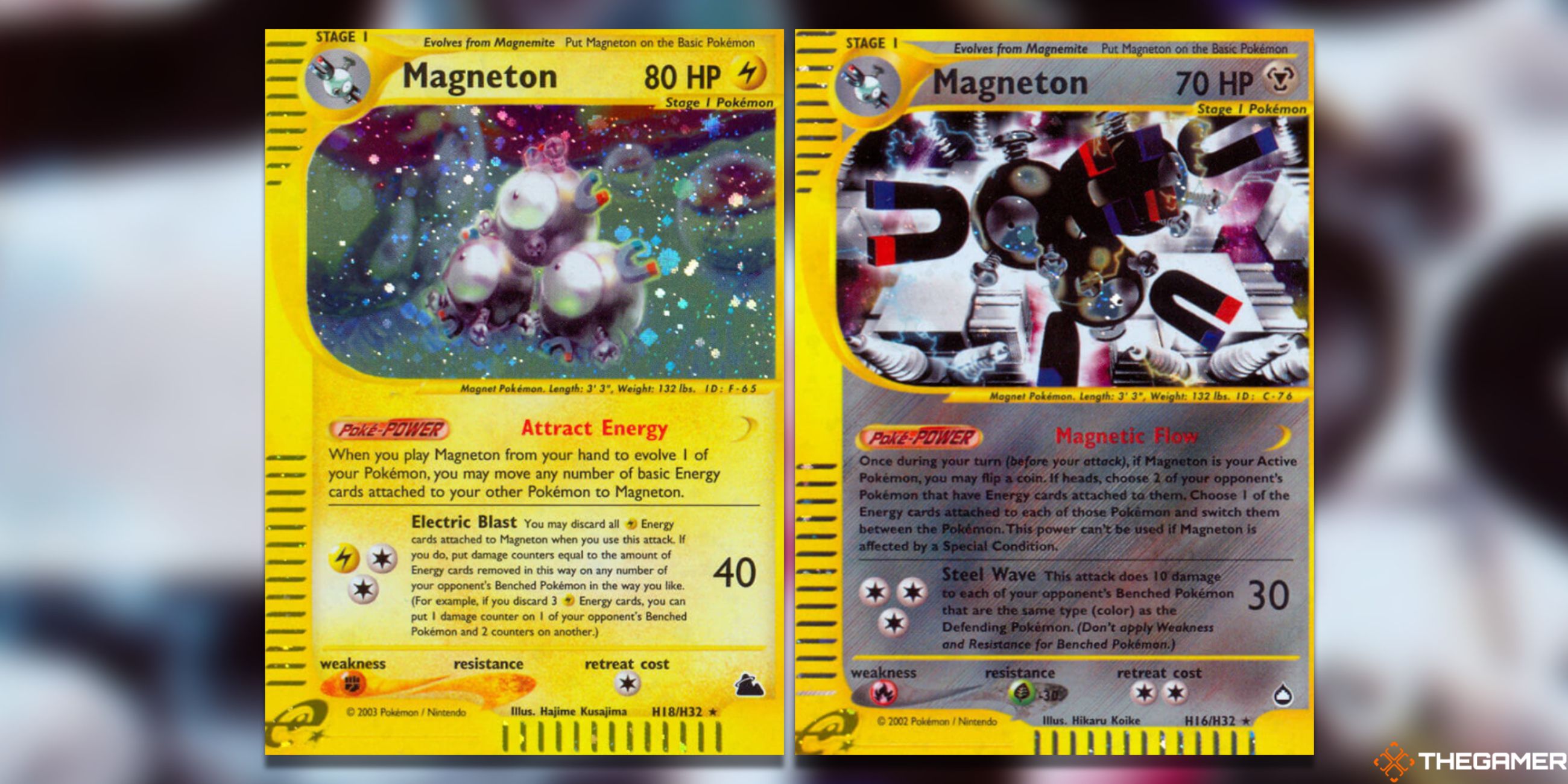 The Skyridge and Aquapolis Magneton Cards in the Pokemon TCG.