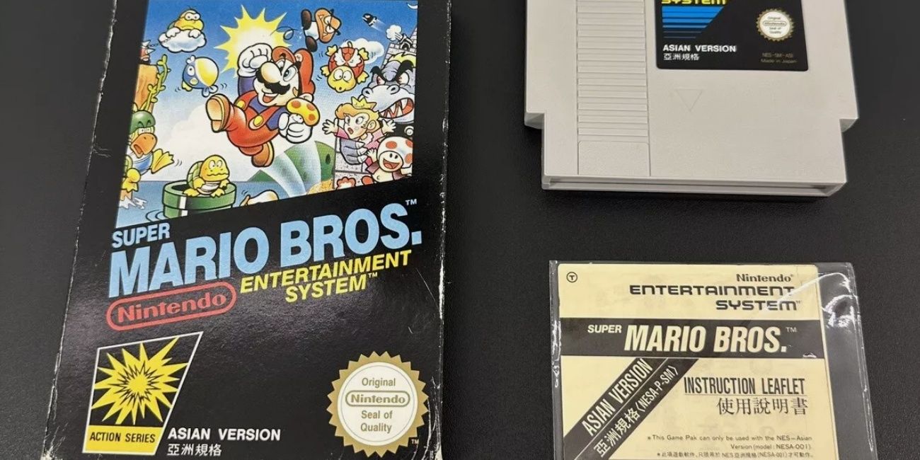 Image of the Super Mario Bros. (Asian Version) Cartridge Box And Manuel.