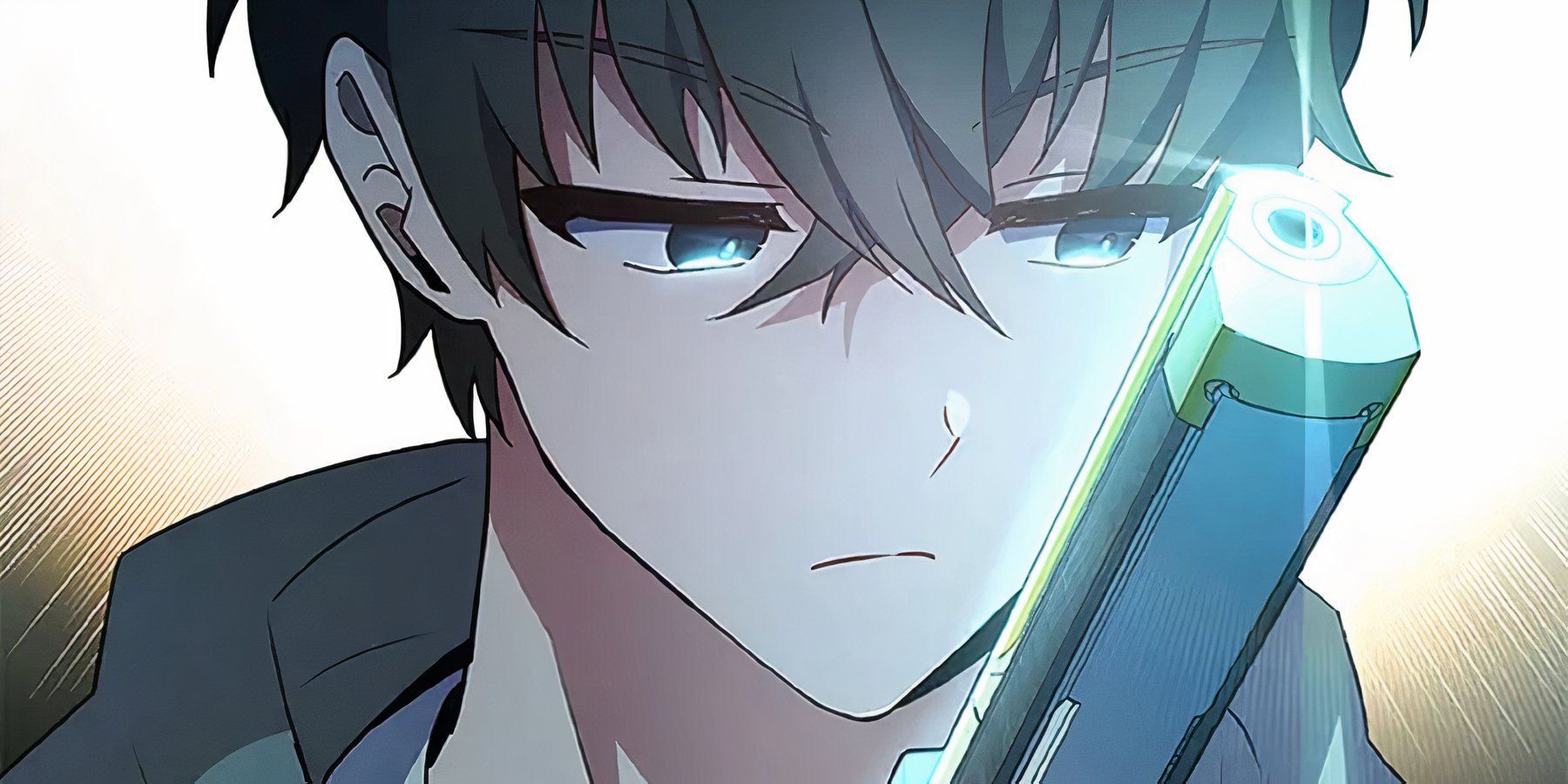 Hajin as his own web novels extra, holding a gun, in The Novel's Extra