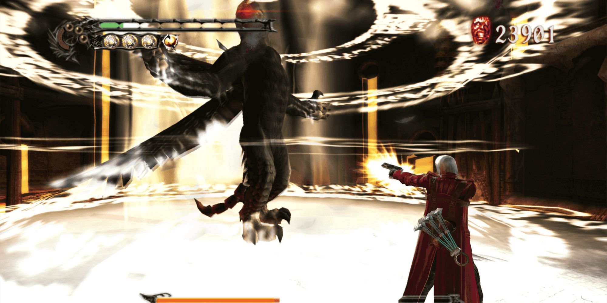 Dante fighting Beowulf in DMC3.