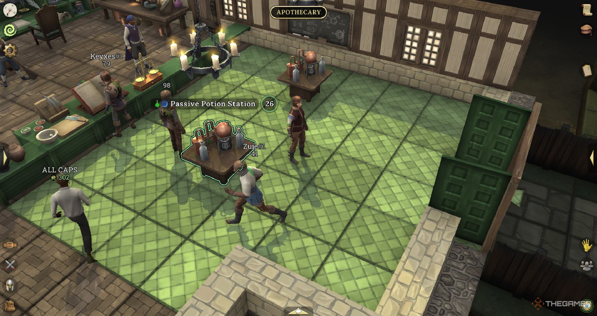 A player standing next to the passive potion station.