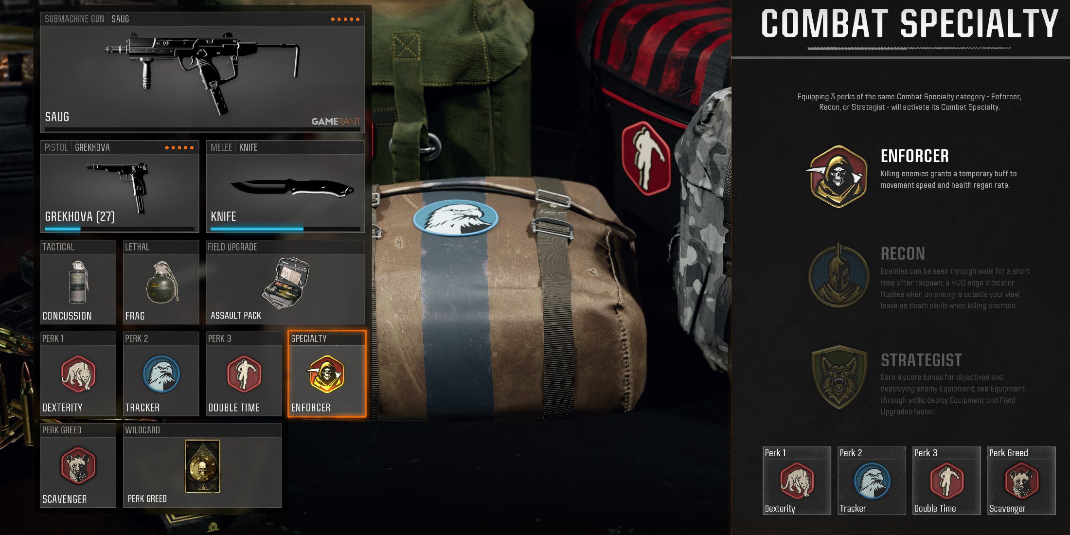 Screenshot showcasing best Perk Package and Wildcard for the Saug in Black Ops 6 