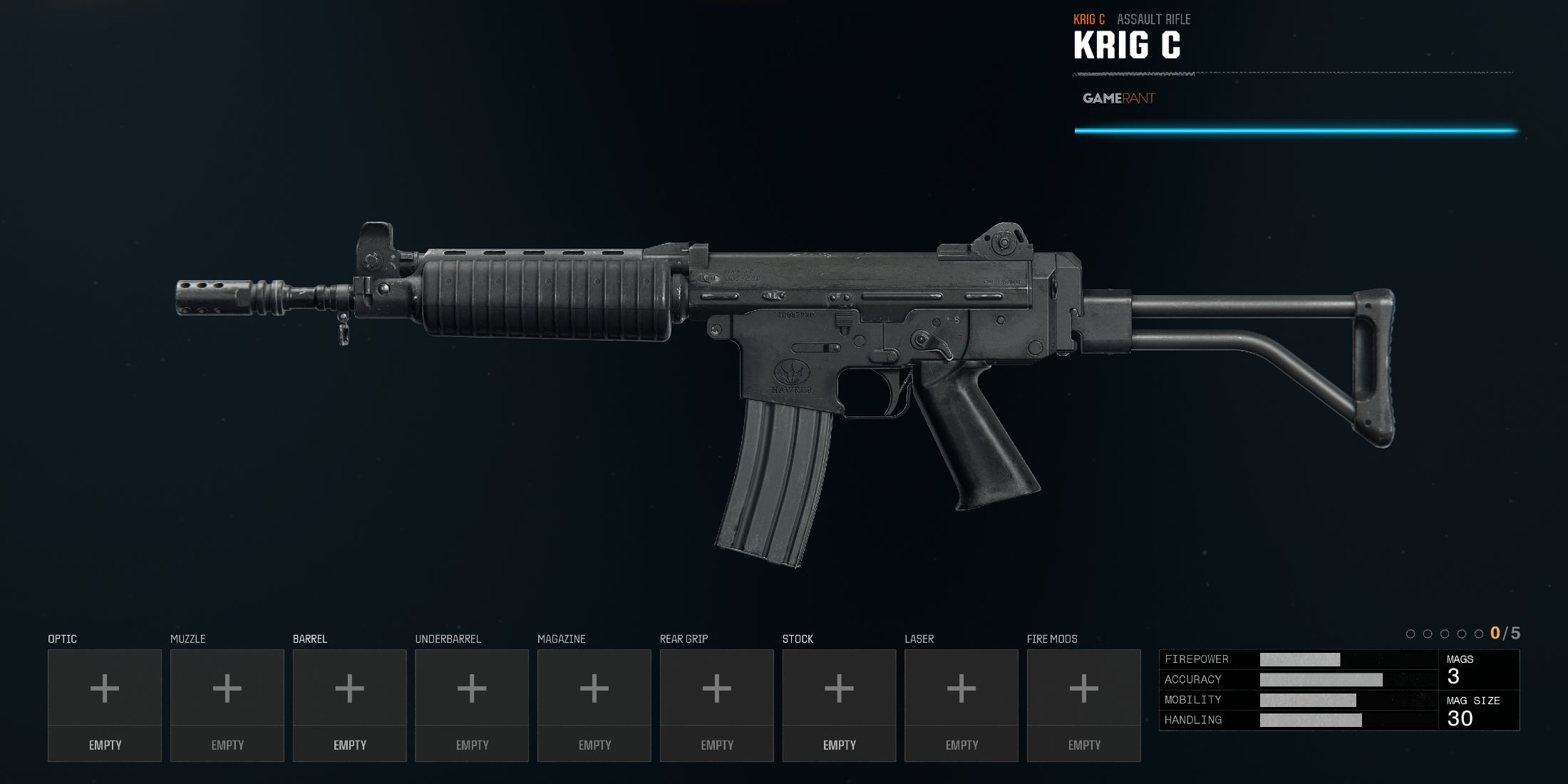 Screenshot showcasing the Krig C in Black Ops 6 