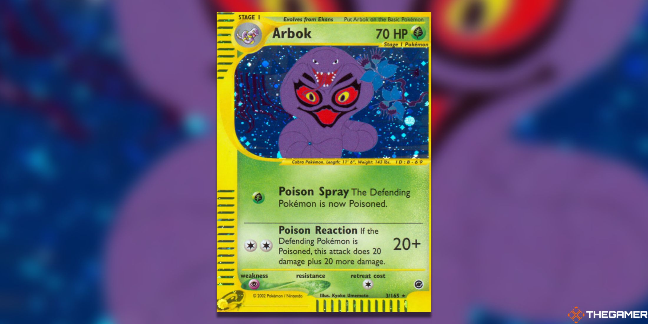 The Arbok Expedition Holo Rare from the Pokemon TCG.