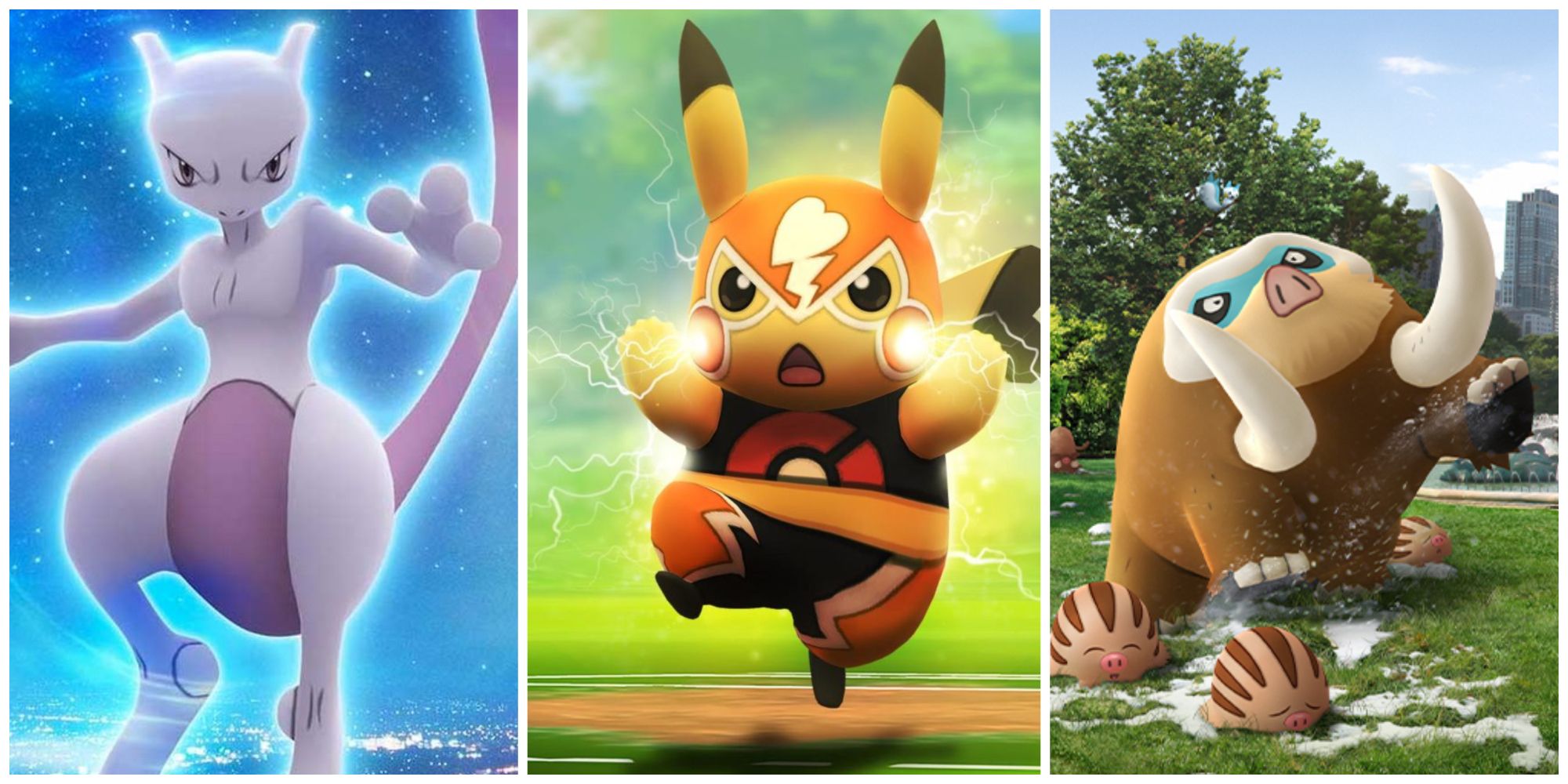 Mewtwo Pikachu Mamoswine split header image