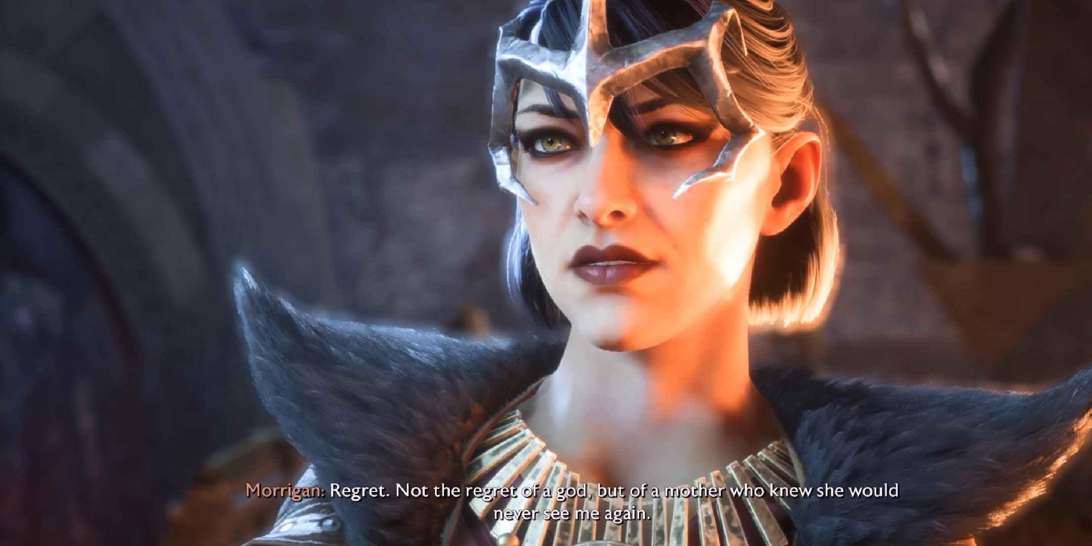 Dragon Age The Veilguard image showing Morrigan talking to Rook.