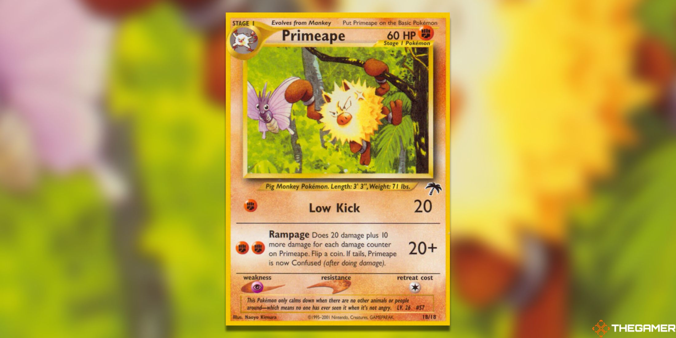 The Primeape Southern Islands Promo from the Pokemon TCG.