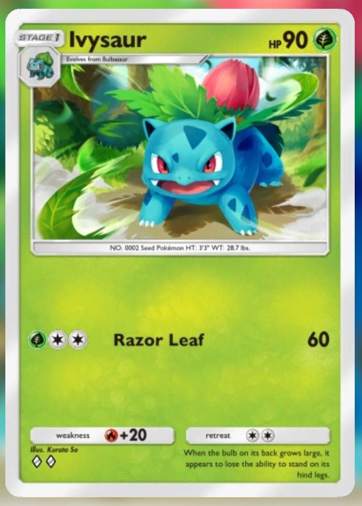 Pokemon Trading Card Game Pocket Ivysaur two diamond card.