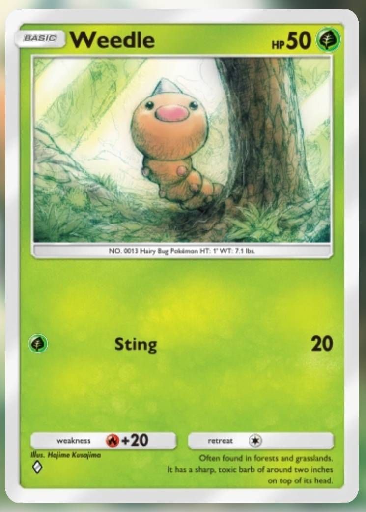 Pokemon Trading Card Game Pocket Weedle one diamond card.