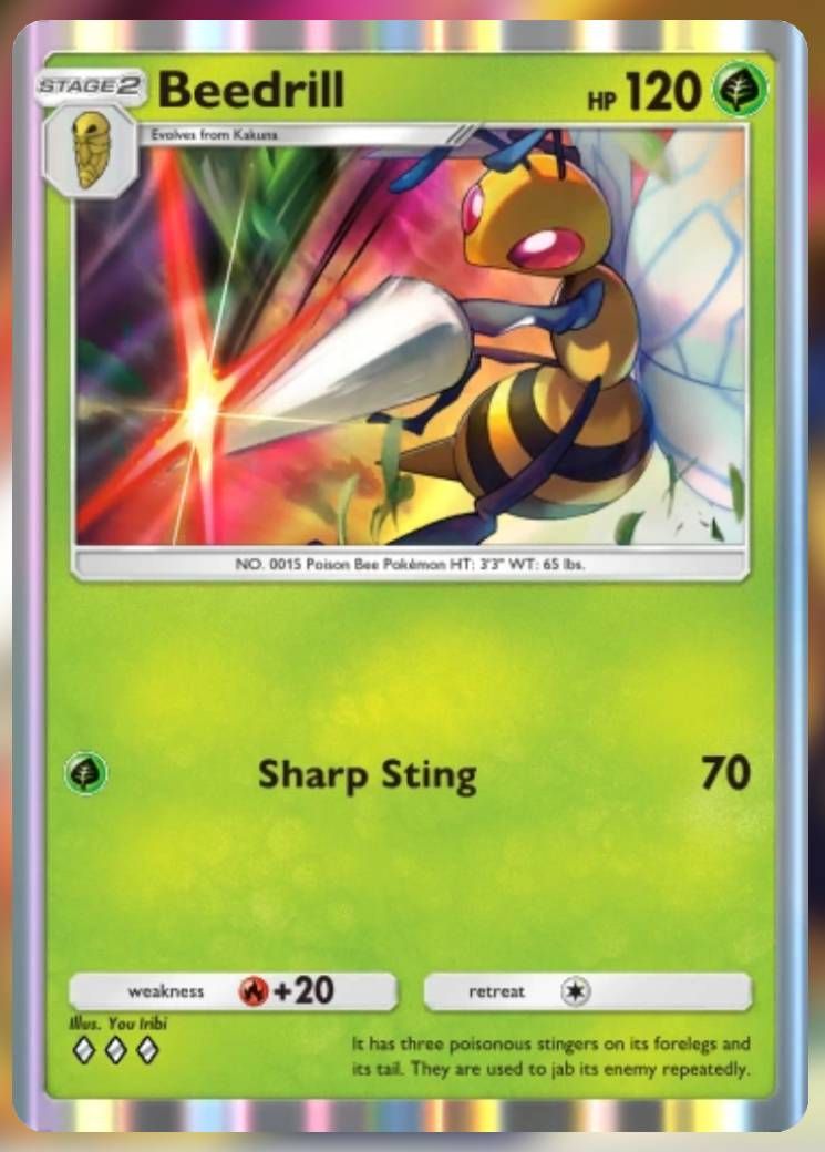 Pokemon Trading Card Game Pocket Beedrill three diamond card.