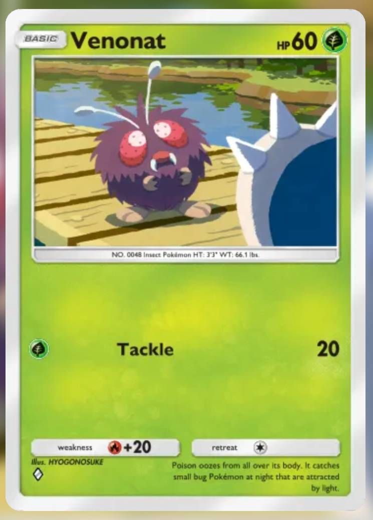 Pokemon Trading Card Game Pocket Venonat one diamond card.