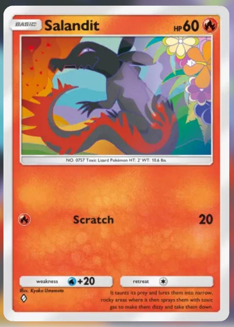 Pokemon Trading Card Game Pocket Salandit one diamond card.