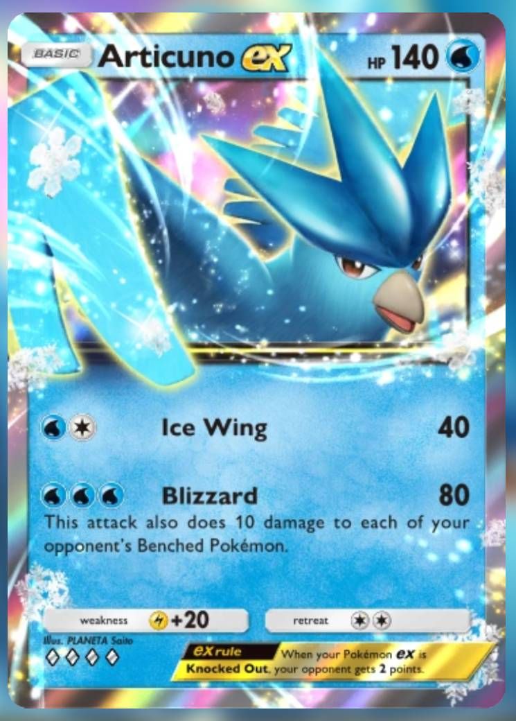 Pokemon Trading Card Game Pocket Articuno ex four diamond card.