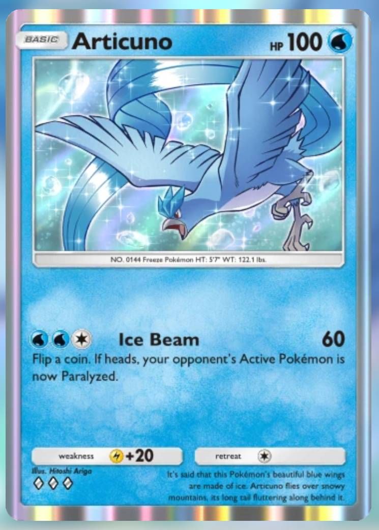 Pokemon Trading Card Game Pocket Articuno three diamond card.