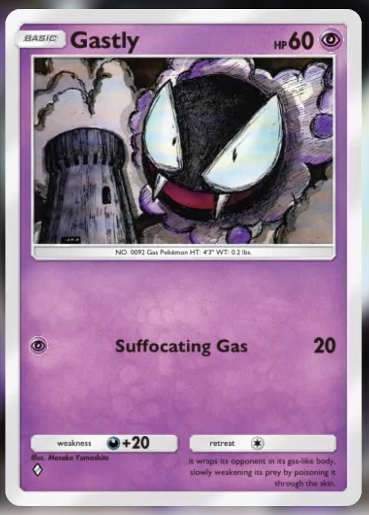 Pokemon Trading Card Game Pocket Gastly one diamond card.