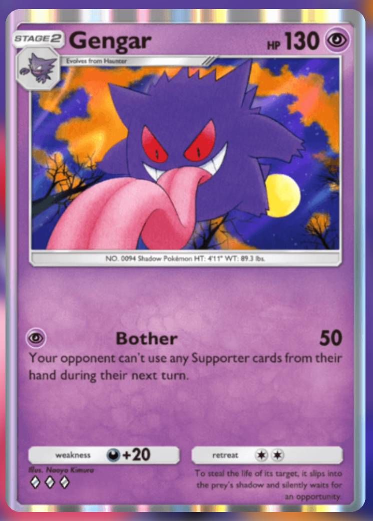 Pokemon Trading Card Game Pocket Gengar three diamond card.