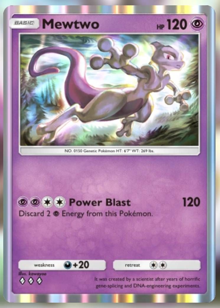 Pokemon Trading Card Game Pocket Mewtwo three diamond card.