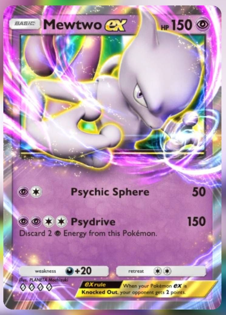 Pokemon Trading Card Game Pocket Mewtwo ex four diamond card.