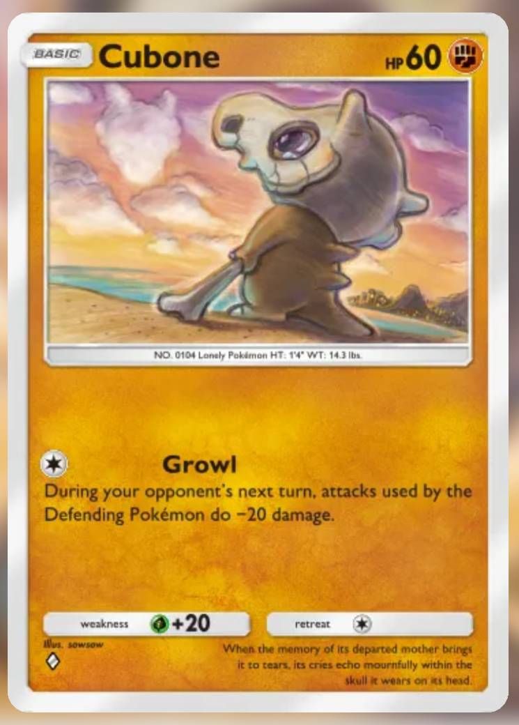 Pokemon Trading Card Game Pocket Cubone one diamond card.