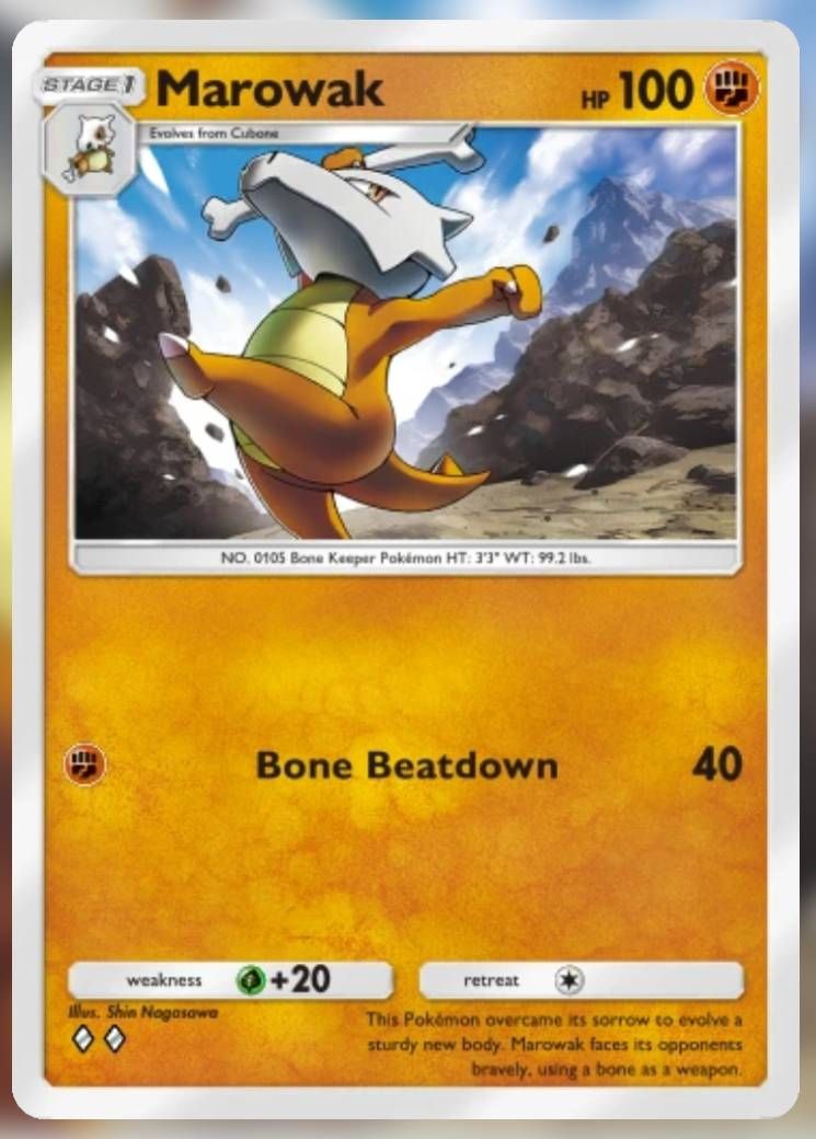 Pokemon Trading Card Game Pocket Marowak two diamond card.