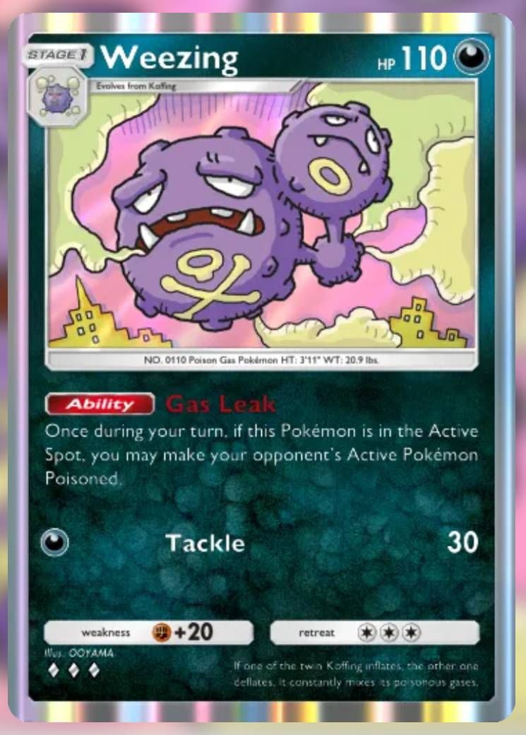 Pokemon Trading Card Game Pocket Weezing three diamond card.