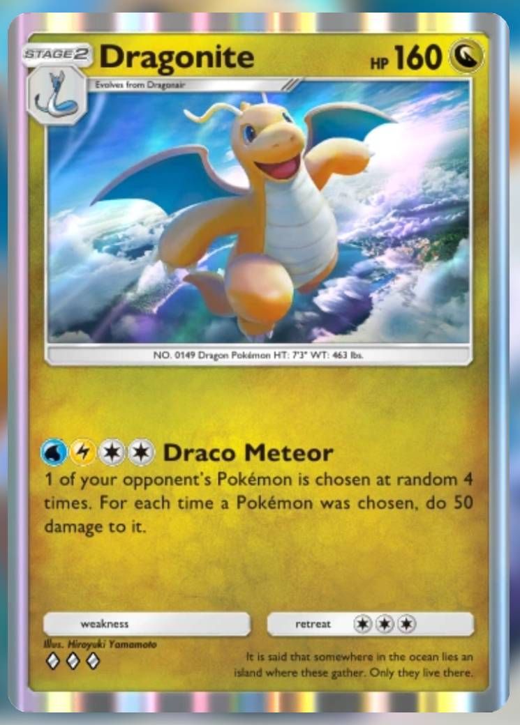 Pokemon Trading Card Game Pocket Dragonite three diamond card.