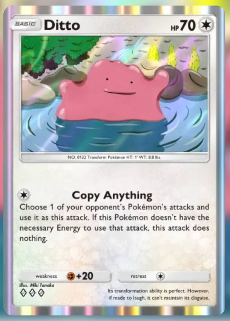 Pokemon Trading Card Game Pocket Ditto three star card.