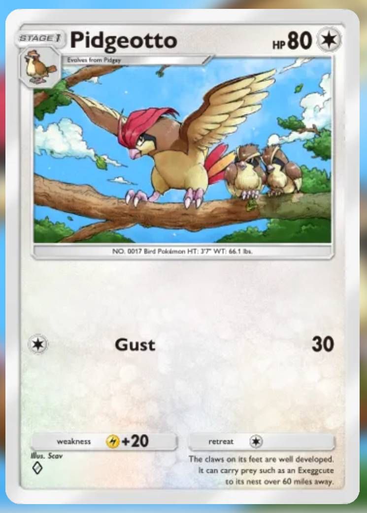 Pokemon Trading Card Game Pocket Pidgeotto one diamond card.